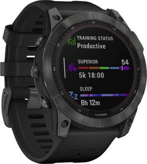 Garmin Sport &amp; Fitness Smartwatch fenix 7X Solar Schwarz-Schiefergrau