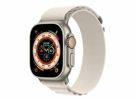 APPLE Watch Ultra GPS + Cellular 49mm Titanium Case with Starlight Alpine Loop - Medium