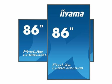 iiyama ProLite LH8642UHS-B3 218 cm (86&quot;) Klasse (217 cm (85.6&quot;) sichtbar) LCD-Display mit LED-Hintergrundbeleuchtung - 4K - f&uuml;r Digital Signage