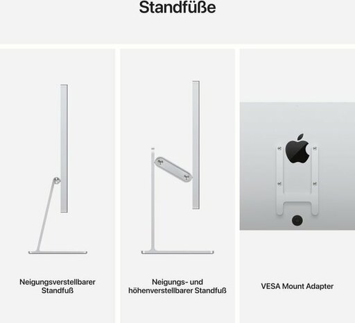 Apple LED-Monitor Studio Display - Nanotexturglas neigungs und höhenverstellbar Silber