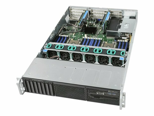 INTEL Server Barebone R2208WFTZSR S2600WFTR 1x PSU 1300Watt 1x HSBP SAS/NVMe Combo 8x 6,35cm 2,5Zoll Dual 10GbE RJ45