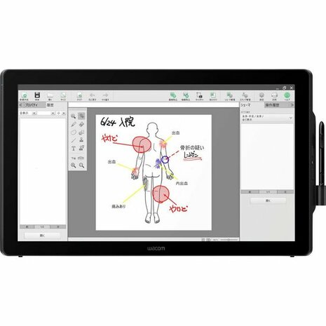 Wacom DTK-2451 Grafiktablett - 61 cm (24 Zoll) LCD - 2540 lpi - Schwarz - 16,7 Millionen Farben - 527 mm x 296 mm Aktiver Bereich - 2048 Druckniveau - StiftDVI - Mac, PC